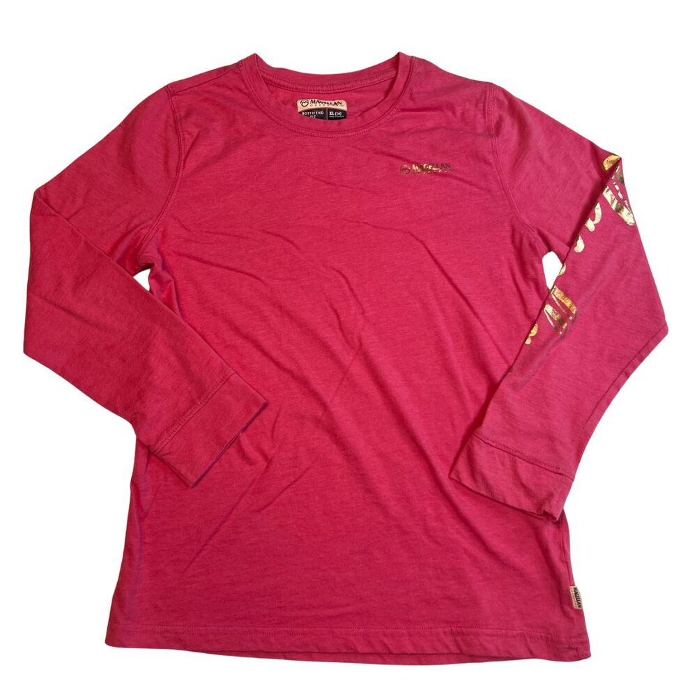 Magellan Shirt Girls Youth Pink T Shirt Outdoors Boyfriend Fit Long Sleeve Top